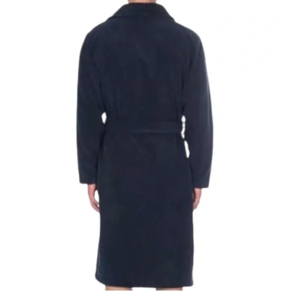Tommy Hilfiger Unisex Sleepwear Heavy Terry One Size Robe Dark Blue 100% Cotton - Picture 4 of 16